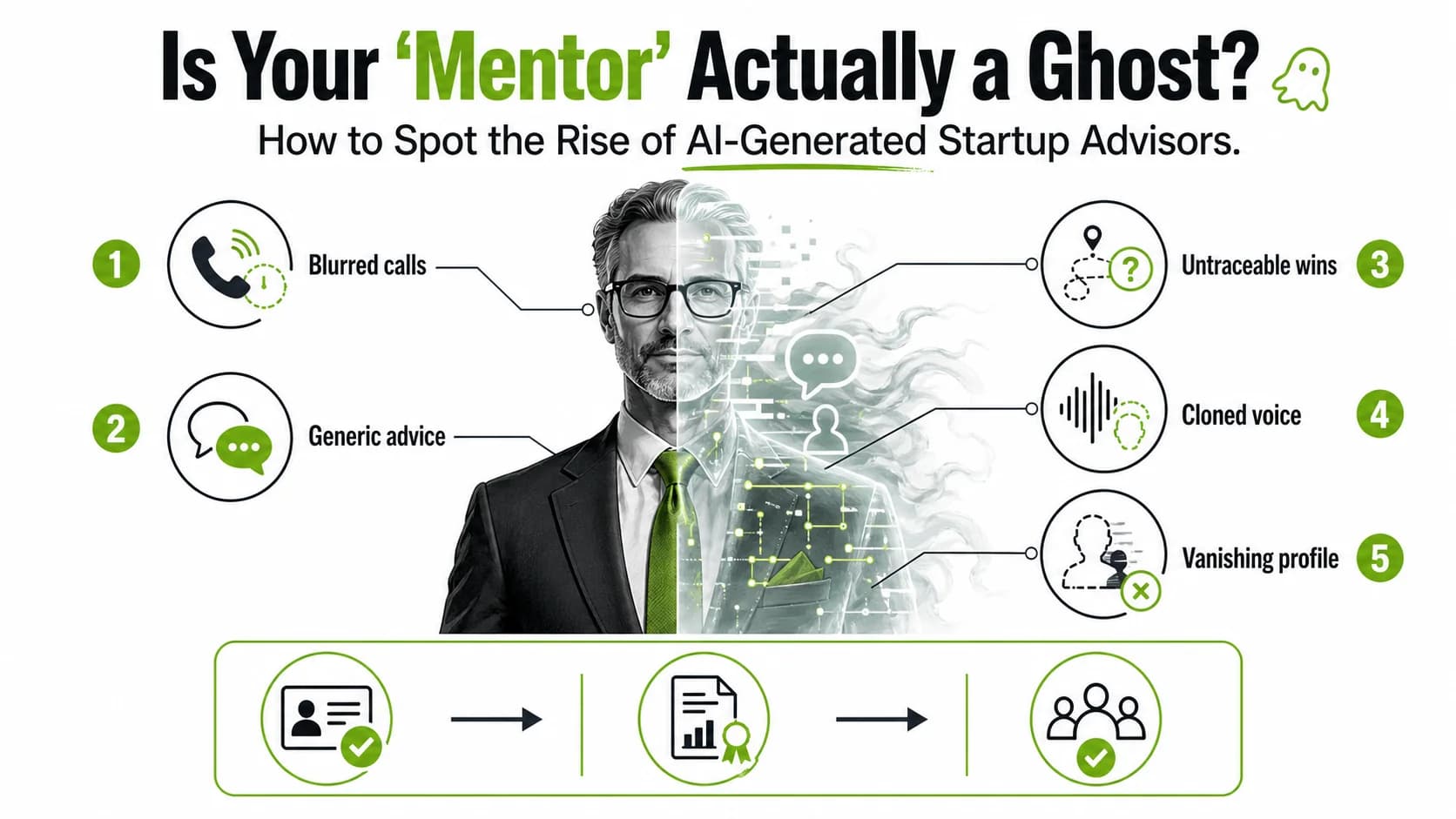 Is Your 'Mentor' Actually a Ghost? How to Spot the Rise of AI-Generated Startup Advisors